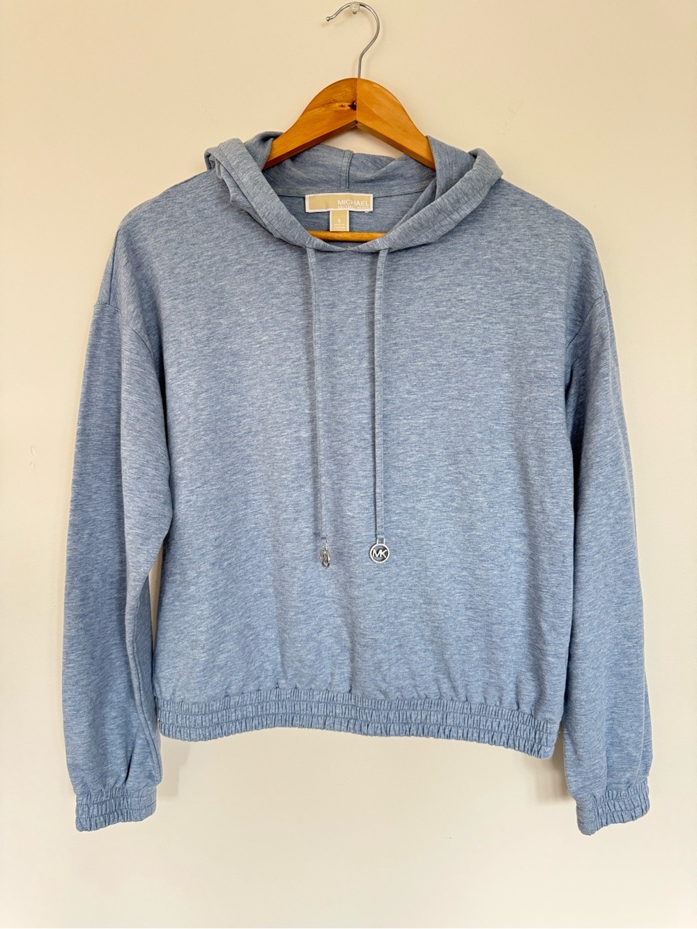 Michael Kors Heathered Blue Hooded Pullover Sweater